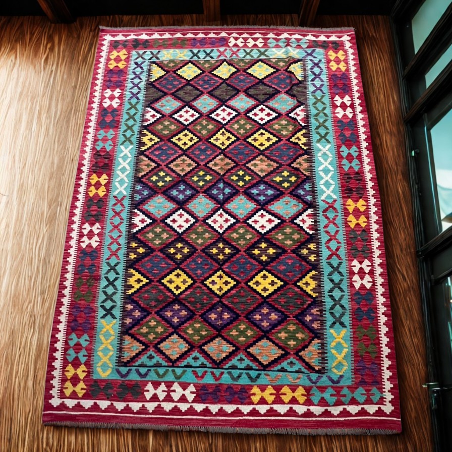Handwoven Kilim Rug 6×8 ft | Traditional Wool Area Rug