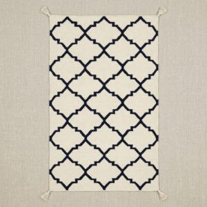 Moroccan Trellis Kilim Wool Rug 3x5 ft