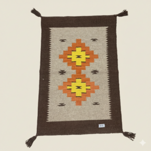 Navajo-Styled Handwoven Wool Rug 2x3 ft — Sunburst Diamond
