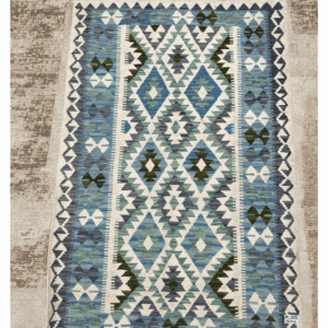 Afghan Handwoven Kilim Wool Rug 152x102 cm (3x5 ft), Diamond Lattice