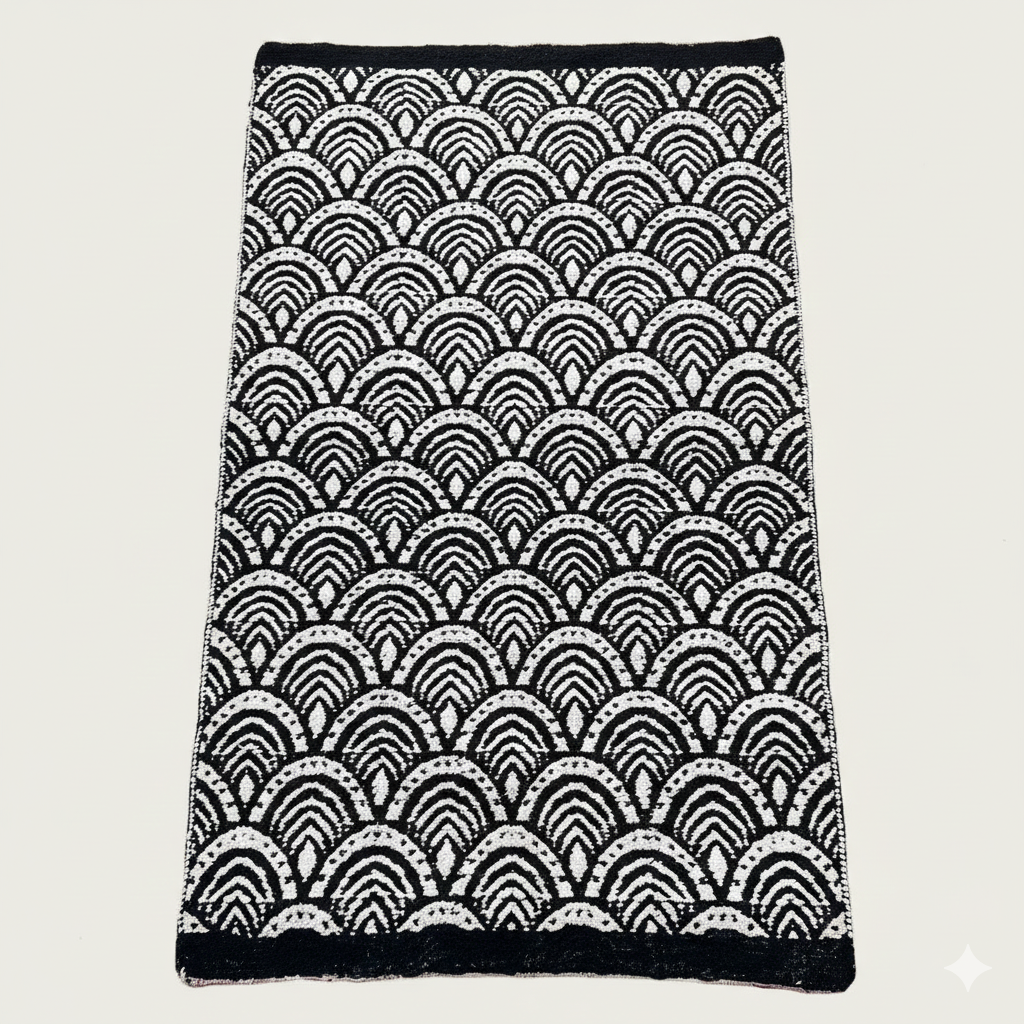 Durree Jacquard Rug 3x5 ft — Monochrome Scallop